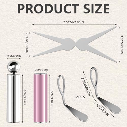 Cat Eye Magnet Set for Nails, Double head Pink Metal Cylindrical Magnet Tool with Bead Scissor-shaped Black Hole Nail Magnetic for French Effect at Home Salon DIY Nail Art Kit - color: silver, pink