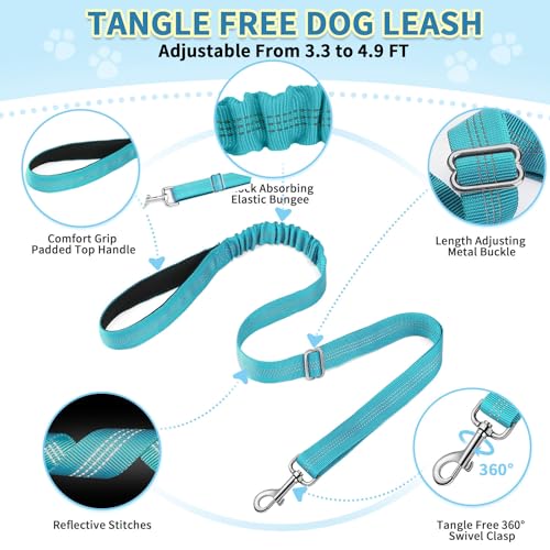 SlowTon No Pull Small Dog Harness and Leash Set with Front Clip | Soft Padded, Neck & Chest Adjustable, Lightweight, Anti-Twist, Puppy Vest Harness Pet Lead Combo for Small Medium Dog, TL XS - color: Teal, size: X-Small