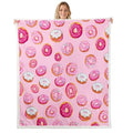 Feelyou Girls Donuts Blanket - Pink Chocolate Doughnut Throw for Couch, Bed, Sofa - Kawaii Food Sherpa Blanket - 30"x40" - color: Multi 3, size: Baby