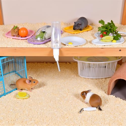 80 ml- No Drip Water Dispenser for Small Animals - Transparent Hanging Bottle for Rabbits, Guinea Pigs, Hamsters, Mice, and Ferrets - Leak Proof with Filter, Water Bottles