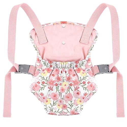 GAGAKU Baby Doll Carrier for Little Girls Baby Carrier for Dolls Reborn Baby Doll Carrier Toddlers 3 Years Old Babydoll Carrier - Pink Rose of Sharon - color: 1_pink Rose of Sharon