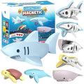 Magnetic Ocean Animals Building Toys,STEM Toddler Learning Toys 3D Puzzle Sea Animals for Boys Girls, Educational Magnetic Travel Montessori Toy Turtle Whale Shark,Unique Birthday Gift for Kids 3 4 5 - style: Ocean Animals