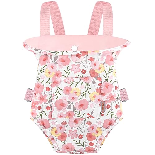 GAGAKU Baby Doll Carrier for Little Girls Baby Carrier for Dolls Reborn Baby Doll Carrier Toddlers 3 Years Old Babydoll Carrier - Pink Rose of Sharon - color: 1_pink Rose of Sharon