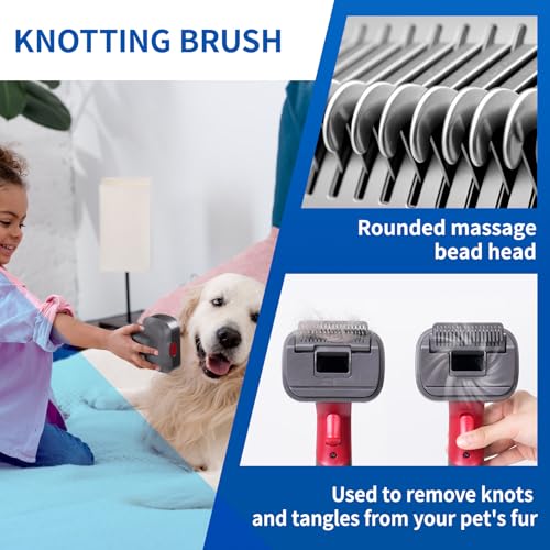 2-in-1 Pet Grooming Kit Compatible with Dyson V7 V8 V10 V11 V15 Cleaner | Dog Hair Vacuum Attachment Removes Loose Hair Dander Undercoat Tangles Self-Cleaning with Extended Vacuum Hose Trigger Lock - color: Pet Grooming Kit Suitable for Large Breed Dog or