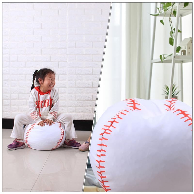 Healifty Baseball Storage Bag for Kids Stuffed Animal Toy Organizer with Zipper Home Storage Bag for Plush Toys Bean Chair Alternative 22.83 X 22.83 X 17.71 in