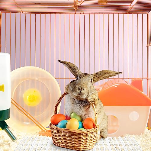 BBTO 24 Pieces Plastic Rabbit Cage Mat Durable Rabbit Feet Pad Small Animal Feet Pad Cage Resting Mat with a Convenient Connectors, Bunny Pads for Easy Cleaning for Bunny Rat Guinea Cats(White) - color: White