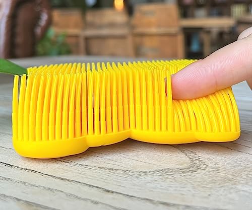 Premium Sensory Brush for Kids or Autism,Soft Silicone Body Scrubber,2 in 1 Sensory Room Occupational Therapy Sensory Brushes,Silicone Loofah,Pets Shower Brush Bath Brush Shampoo Brush(Bear-Yellow) - color: Bear-yellow