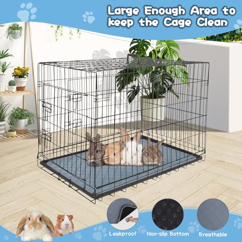 6 Packs Washable Guinea Pig Cage Liners, Waterproof Guinea Pig Pee Pads Reusable Absorbent Bedding Anti Slip Mats for Small Animals Bunny Rabbit Hamster (24 x 18in) - size: 24 x 18in / 6 Packs