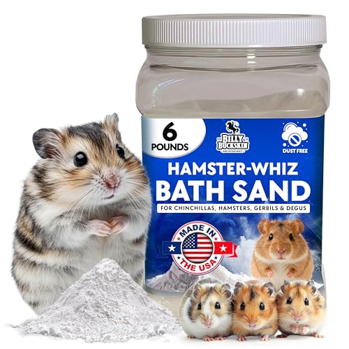 6 LB. Hamster Sand Bath - Dust Free, All Volcanic Ash for Fur Health - Sand Bath for Chinchillas, Gerbils, Mice, Degus & All Small Pets - Made in USA - Hamster Accessories by Billy Buckskin - size: 6 LB