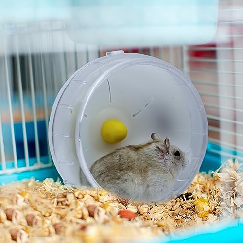WishLotus Hamster Running Wheel, Silent Jogging Exercise Toy Hamsters Cage Accessory for Drawf Hamster Golden Silk Shih Tzu Bear (Clear) - color: Clear,12cm