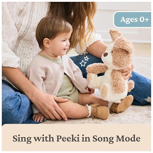 GUND Baby Peeki Puppy 12-Inch Interactive Animated Musical Plush for Babies | Talking Puppy Dog with Movements, Musical Toy Teaches Cause and Effect, Sensory Toy Promotes Self-Soothing and Tactile Play - style: Peeki