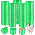 Sumind 60 Pcs Cage Cups Chicken Feeder Birds Hanging Feeders Seed Bowl 8 oz Plastic Water Bowl Hanging Chicken Waterer Feeding Watering Dish Coop Cups for Parrot Parakeet Poultry(Green) - color: Green