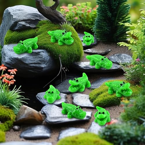 60 Pieces Mini Crocodile Animals Tiny Resin Animals for Dollhouse Fairy Garden Landscape Aquarium Party Decorations - style: Crocodile