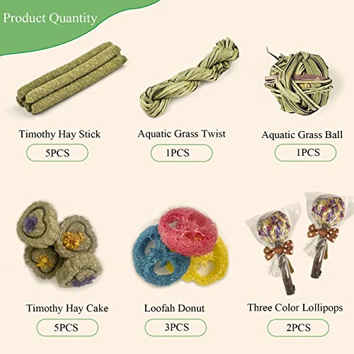 Rabbit Chew Toys for Teeth, 16PCS Natural Timothy Hay Chew Toy, Improve Dental Health for Bunny/Chinchilla/Guinea Pig/Hamsters/Holland Lop, Small Rodent Pet Molar Teeth Treats Toys - size: 16 PCS
