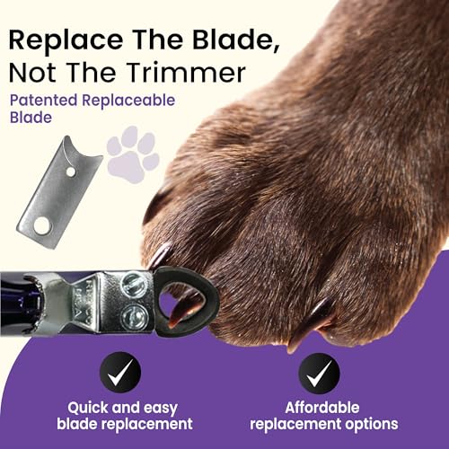 Candy Series Dog Nail Clippers for Large Dogs – USA-Made Professional Guillotine Pet Nail Trimmer with Replaceable Blade System - color: Candy Purple, size: Large
