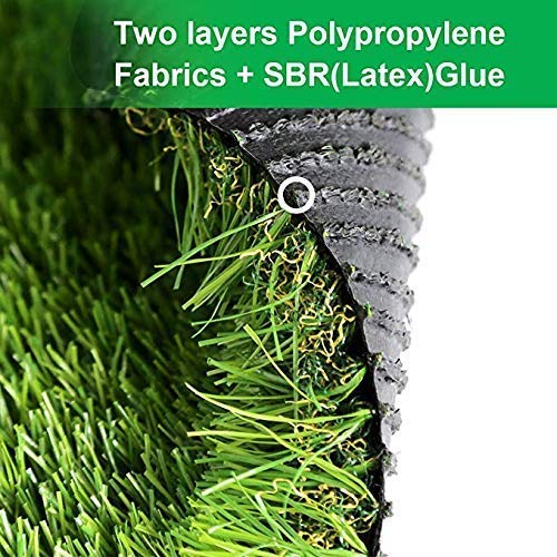 Premium Artificial Grass, Drainage Mat, 6.5' x 10' Artificial Turf for Dogs, Cats, Pets, Turf Realistic Indoor/Outdoor for Garden, Patio (65 sq ft) - 4 Pack - size: 6.5ft*10ft