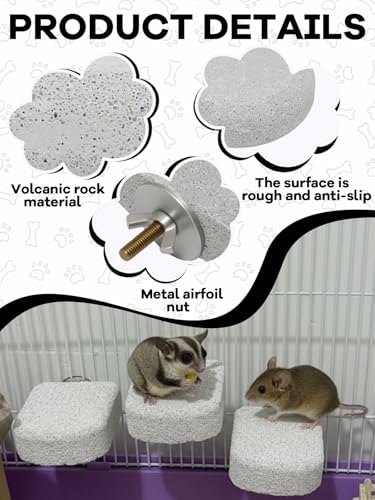 Lava Ledges for Rats 3 Pack Hamster Climbing Ledge Platform Pumice Ledge Shelf Pet Chewing Grinding Toys Small Animals Cage Accessories for Mouse Guinea Pig Gerbil Gray - color: Gray, size: 3 PCS 2.95 x 2.55 x 0.98 inches