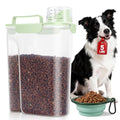 TBMax Travel Dog Food Storage Container 5 lbs with Dog Bowl, Airtight Pet Cat Food Storage Dispenser with Large Spout & Measuring Cup for Kibble Dog Treat Bird Seed Container -Green - color: Green 6Qt
