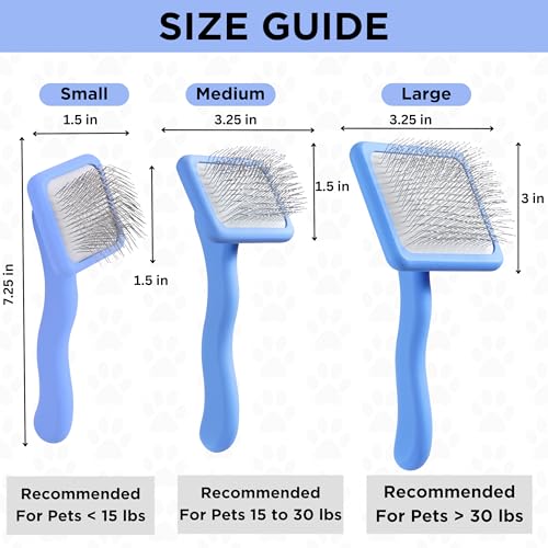 Slicker Brush for Dogs, Pet Grooming Brushes for Doodles & Poodles, Small | Best Brush For Long Haired Dogs, Dematting Comb & Deshedding Tools For Goldendoodle Coats, Puppy Matting Grooming Supplies - size: Small Slicker Brush