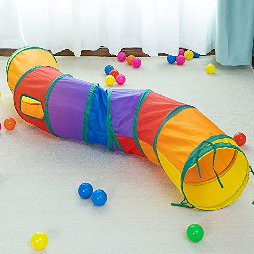 iCAGY Cat Tunnel Toys for Indoor Cats Kittens Rabbits, Pet Toy Play Tunnels | Interactive Crinkle Pop Up Tunnel Toys, Relieve Cat Boredom, Gray 47" Shape S - color: Grey