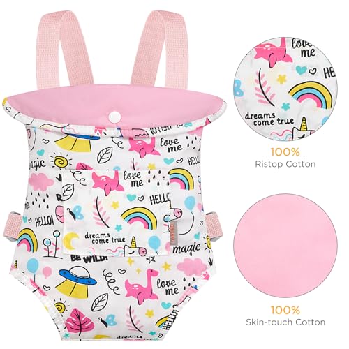 GAGAKU Toy Doll Carrier, Reborn Baby Doll Accessories for Toddlers Kids Aged 3+ Years Old - Pink - Rainbow Amusement Park - color: 7_pink Rainbow Amusement Park