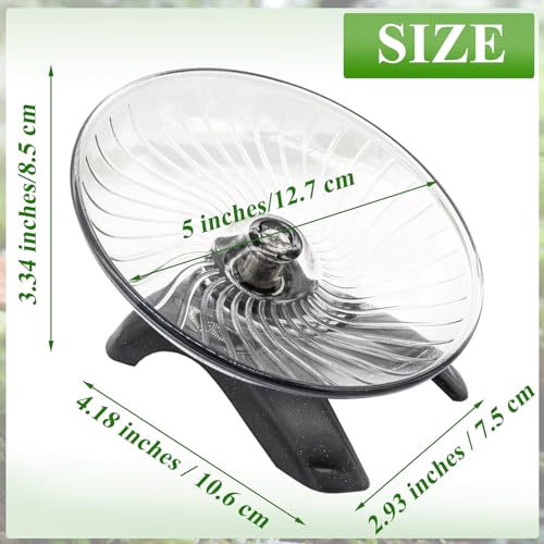 Hermit Crab Exercise Wheel - Silent Running Wheel for Crab Tank Accessories - Small Animal Wheel for Hamster Gerbils Hedgehogs - color: Gray