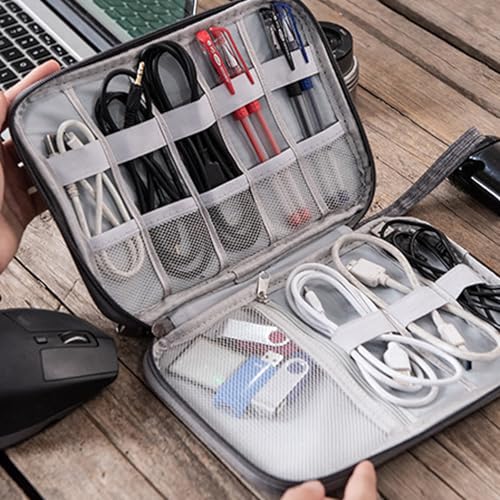 Organizer Case Small Electronic Devices USB Charger Accessories Mouse Phone Cable SD Power Bank Earphone - color: Medium-Black Medium-Organizer Bag