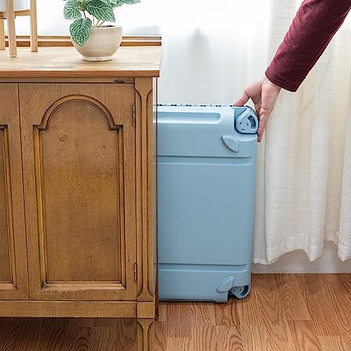 Sport PET Plastic Kennels Rolling Plastic Wire Door Travel Dog Crate, Collabsible Kennel, 22.1" L x 23.3" W x 30.6" H - color: 30" Medium (Blue)