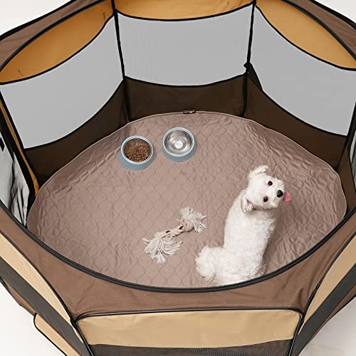 Paw Inspired Round Washable Pee Pads for Dogs, 48 Inch Size, Pack of 2 | Reusable Puppy Pad, Waterproof Mat, Leakproof, Non-Slip Liner for Potty Training, Whelping - size: 48" (2 pack)