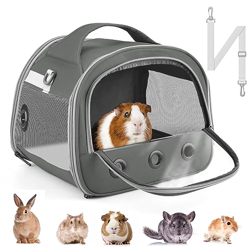 Bissap Guinea Pig Carrier Bag, Portable Small Animal Carrier Pouch for Hamster Chinchilla Rabbit Gerbil Hedgehog Sugar Glider Outgoing Travel Carrying Case - Grey - color: Gery