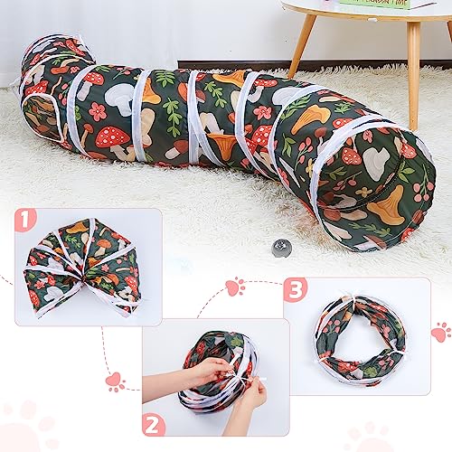 Glittme Cat Tunnel, Cat Tunnels for Indoor Cats, S-Shape Cats Cave with Cat Toys, Foldable Cat Tubes and Tunnels for Cats, Rabbit, Puppy, Guinea Pig | Interactive Bunny Tunnel And Cat Tubes With Crinkle Sounds. Ideal For Kittens, Ferrets And Small Pets To