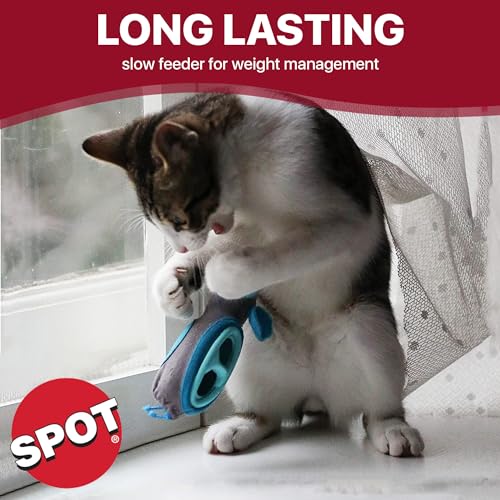 SPOT Doc and Phoebe's Cat Hunting Feeder - Interactive Indoor Slow Feeder & Treat Dispenser Toy, Encourage Natural Instinct to Hunt, Solve Behavioral Problems & Obesity, Set Includes 3 Mice and Scoop