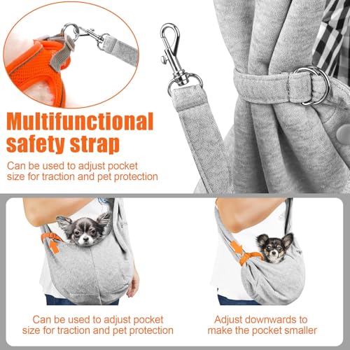 Tomkas Dog Sling Carrier for Small Dogs Puppy Carrier for Small Dogs (Grey, for Pets Weight 2-7 lbs) - color: Grey