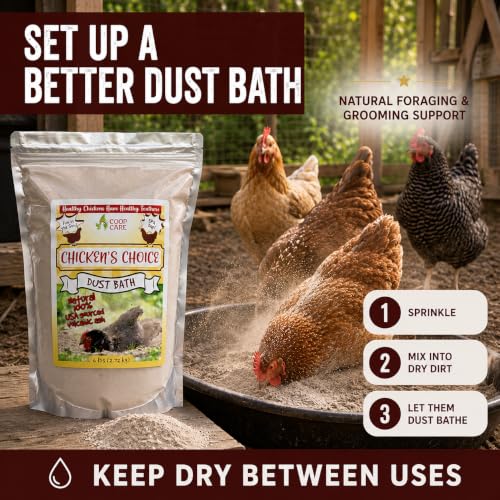 Chicken's Choice Chicken Dust Bath, 6 lb Natural Volcanic Ash Dust Bath for Chickens. Dust Mix for Healthy Chickens, Chinchillas, Small Animals. Made in The USA. Coop Accessories (1, Volcanic Ash)
