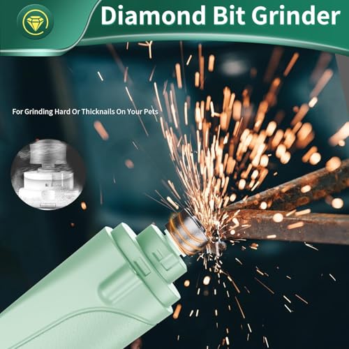 2 in 1 Dog Nail Clippers & Cat Nail Clippers Trimmers for Large Medium Small Dogs Cats Claw Trimmer Quick Sensor and Safety Guard USB Rechargeable Dogs Nail Trimmer with Catcher & 2 LED Lights - color: Green