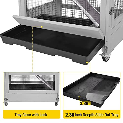 Aivituvin Ferret Cage Large Chinchilla Cage Upgrade Metal Frame Rat Cage, 5 Levels - size: 27.6"L x 20.0"W x 55.2"H