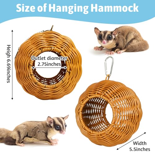 BNOSDM Sugar Glider Nest, Pet Glider Cage Sleep Nesting Squirrels Playing Hideout Hanging Hammock with Warm Cotton Pad Small Animal Cage Accessories for Marmosets, Rat (Double Holes) - color: 2.Double Vent Style