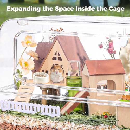 Mini&moe Hamster Platform - Small Animal Play Wooden Heigh Platform for Exercise Wheel Food Bowl Water Bottle and Other Cage Accessories