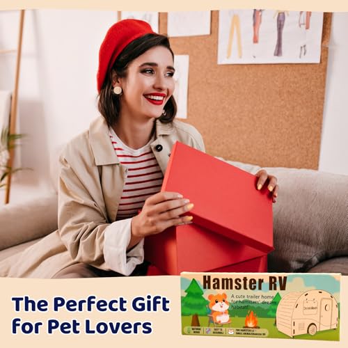 CypherX Wooden Hamster Hideout Hamster Toys Small Animals Cage Accessories for Hammie and Other Small Pets