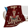 Christmas Skeleton Throw Blanket Cozy Plush Gothic Sugar Skull Flannel Fleece Ultra Soft Halloween Blankets Lightweight Fuzzy Party Blanket Spooky Gifts for Bed Couch Sofa Women Kids 50"x40" - color: Christmas Skull Skeleton, size: 50"x40"