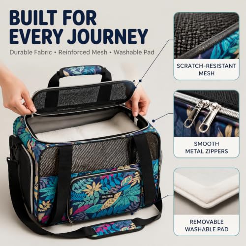 BAGLHER Pet Travel Carrier for Small Medium Cats & Dogs, Airline Approved Soft Sided - color: Hawaii