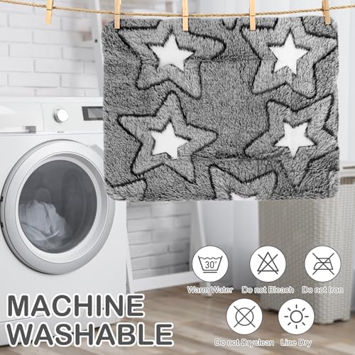 Haull 4 Pcs Waterproof Guinea Pig Bedding Soft Dog Cat Bed Crate Mat Small Animal Plush Cage Liners Rabbit Bunny Kennel Pad Reversible Cozy Pee Thickened Hamster Pad(Double Star,13 x 10 Inch) - size: 13 x 10 Inch