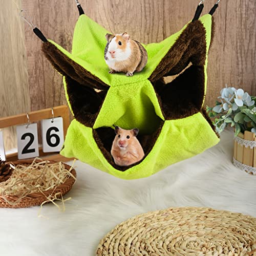 3 Tier Ferret Rat Hammock,Guinea Pig Cage Accessories,11.8x11.8 Inches,Pet Cage Hanging Bunkbed Hammock for Small Animals,Guinea Pig,Ferret,Kitten,Squirrel,Chinchilla,Rat,Parrot - color: green