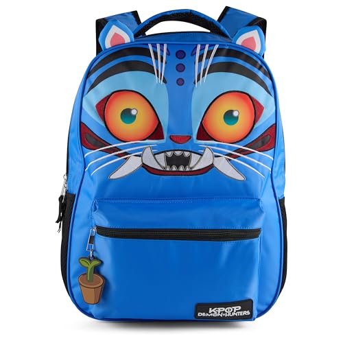 AI ACCESSORY INNOVATIONS K-Pop Demon Hunters 16” Backpack for Girls, Featuring a Big Face Derpy with 3D Ears and Embroidery, Rubber Molded Bag Charm, Derpy - style: Big Face Derby
