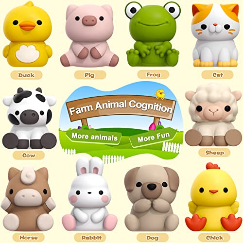 Learning Toys for 1,2,3 Year Old Toddlers, 20Pcs Farm Animals Toys Montessori Counting, Matching & Sorting Fine Motor Games, Christmas Birthday Easter Gift for Baby Boys Girls Age 12-18 Months - style: FARM