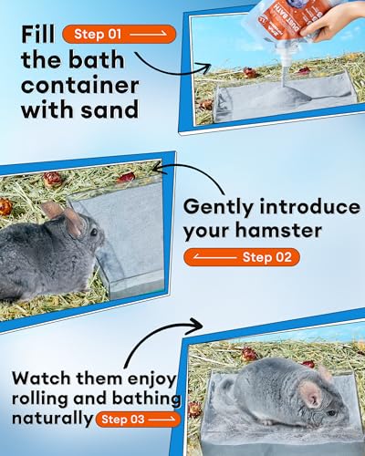 Chinchilla Dust Bath - Gentle Powder for Hamsters & Gerbils, 18oz | Natural sand bath for healthy fur. Safe for chinchillas, hamsters, gerbils & small pets. Gentle, premium dusting powder. - size: 18OZ