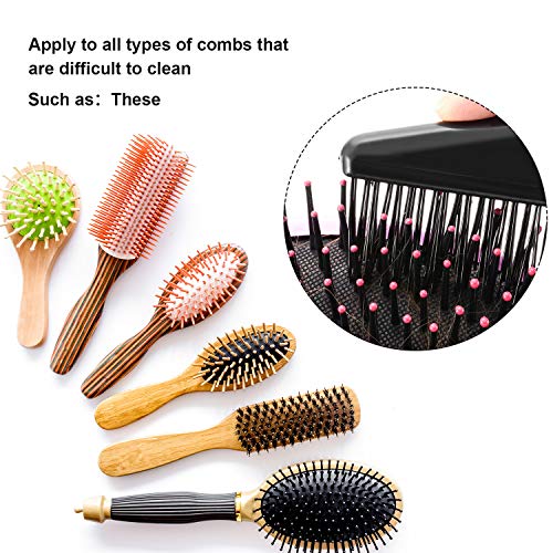 Yaomiao Hair Brush Cleaner Tool 2 Pack - 2-in-1 Dual Edge Hairbrush Cleaning Tool for Removing Hair, Dust & Lint from Brushes and Combs - Brush Cleaner for Home & Salon Use - color: Black