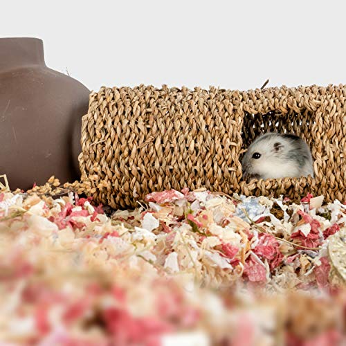Niteangel Creative & Composable Hamster Tunnel: Edible Seagrass & DIY Tube | Mimic Wild Underground Habitat & Build Unique Burrow as Hideout for Small Sized Animals Like Hamsters Mouse Gerbils Mice - size: HC