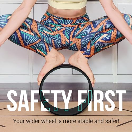 Yoga Wheel Set - Extra Wide Jumbo Wheel & Mini Massage Wheel | Stretching Strap with Starter Guide - Deep Stretches Plus Targeted Muscle Relief - Relieve Back Pain & Improve Mobility - style: Wide
