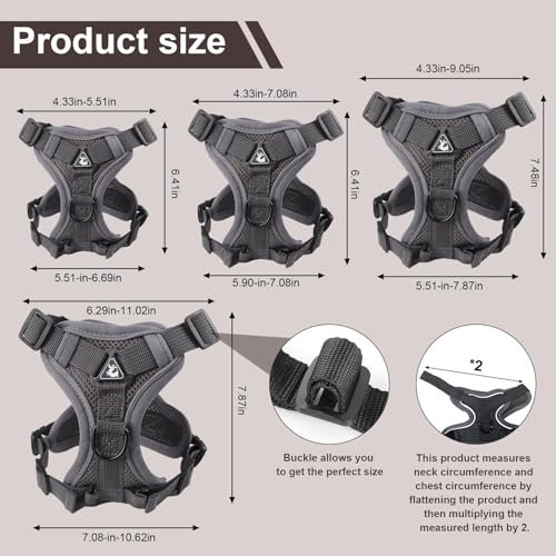 shudyear Cat Chest Harness and Leash Set Adjustable Anti-Escape Soft Mesh Cat Vest for Walking Outdoor (Blcak, S) - size: S